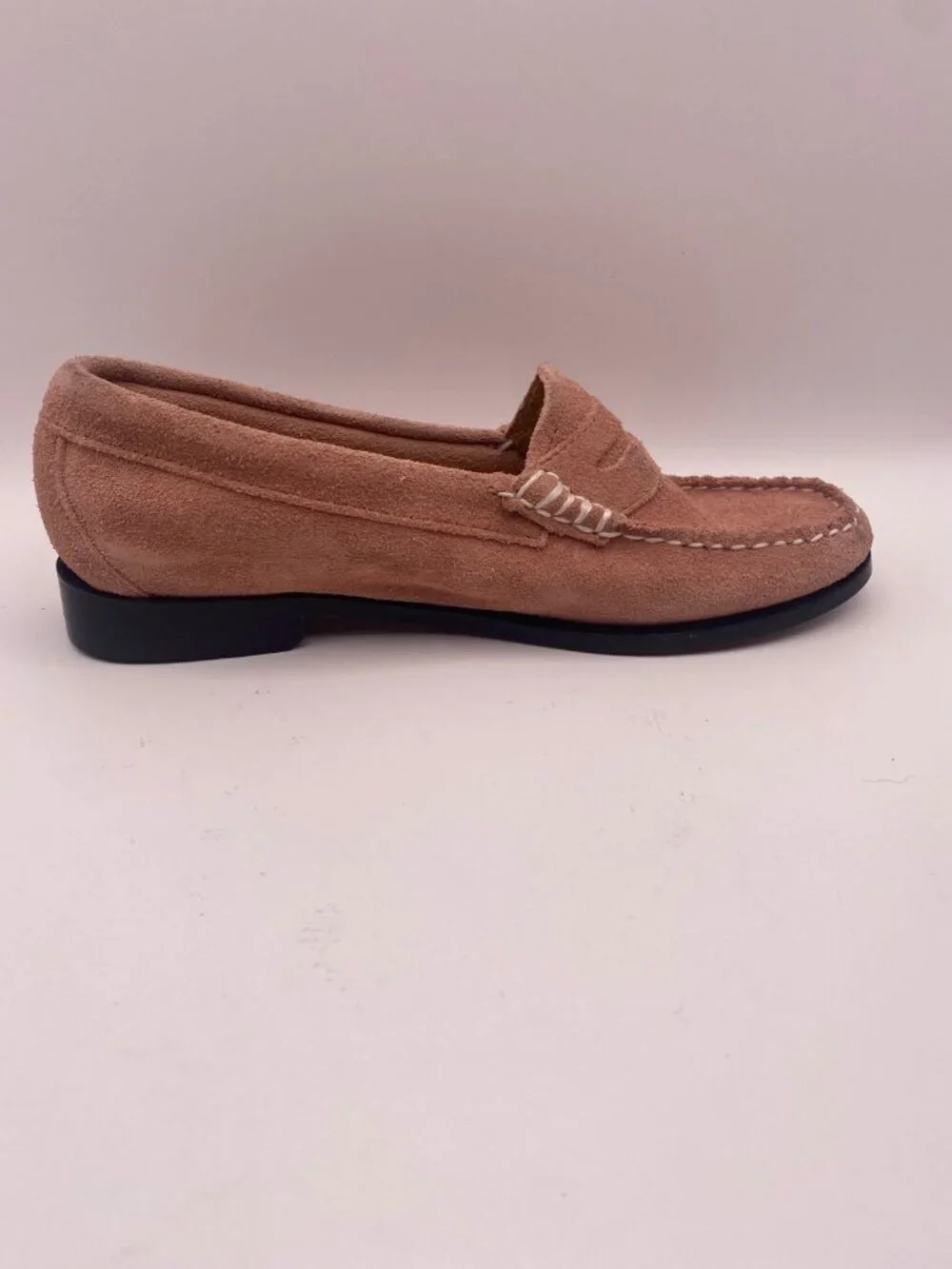G.H.BASS Women's Whitney Hairy Suede Weejuns® Pink Penny Loafers Sz 6.5